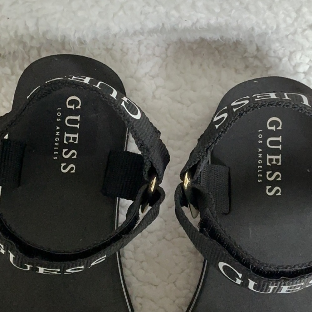 Guess Black Platform Sandals Size 7 - Picture 2 of 7